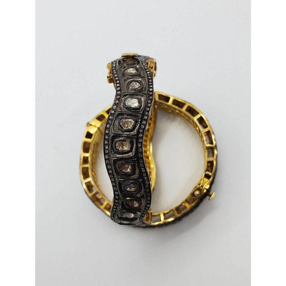 Victorian Rose cut Diamond Bangle - Picture 3 of 6